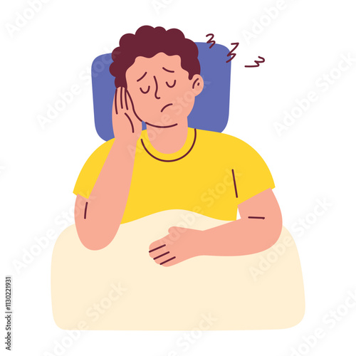 Man Having Insomnia, Difficulty Falling Asleep, Sleep Problems