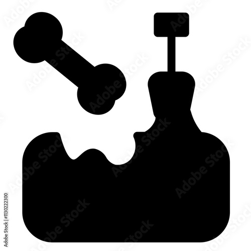 Burial Cemetery Dig Glyph Icon