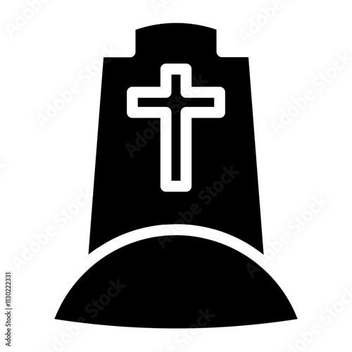 Burial Cross Death Glyph Icon