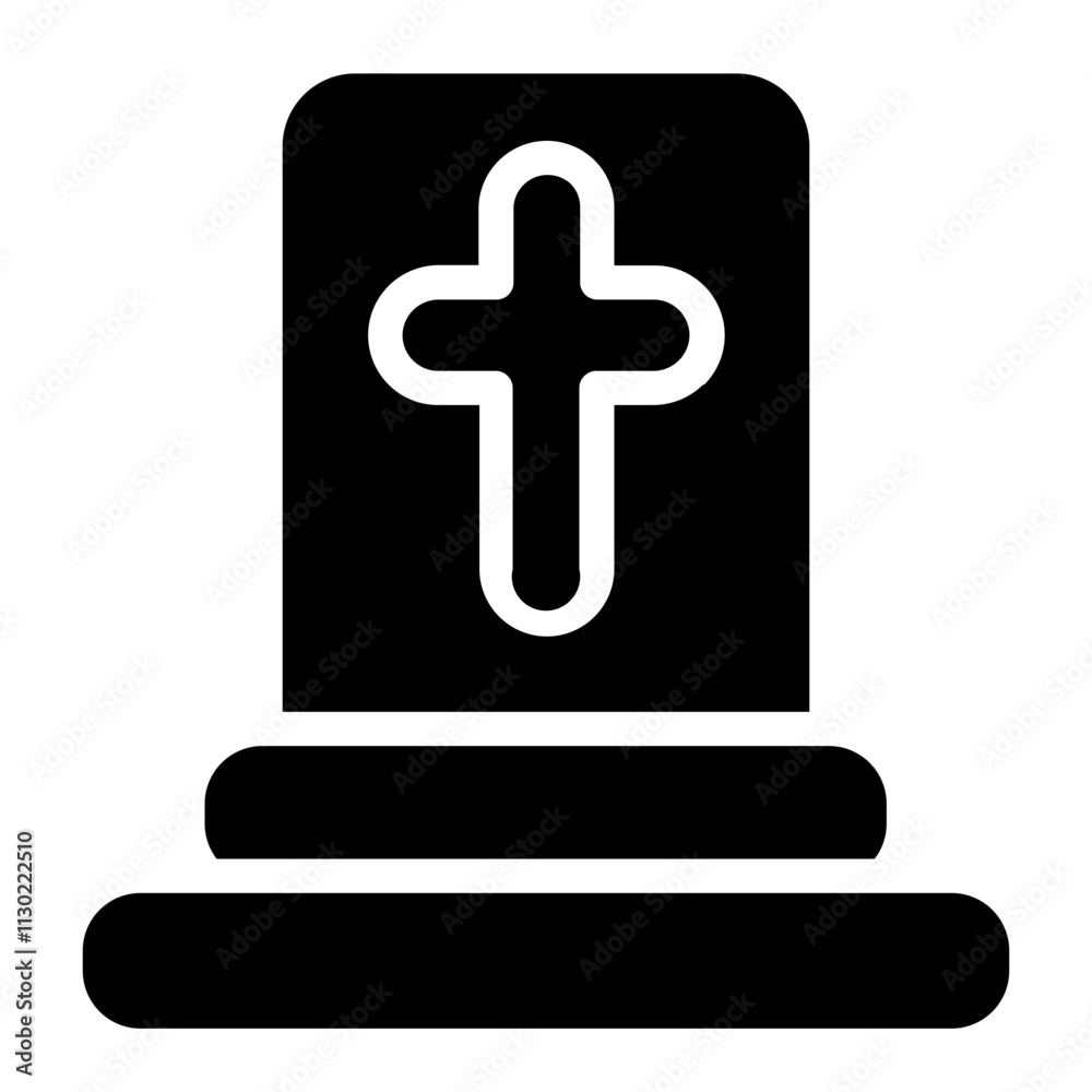 Fototapeta premium Cemetery Death Funeral Glyph Icon