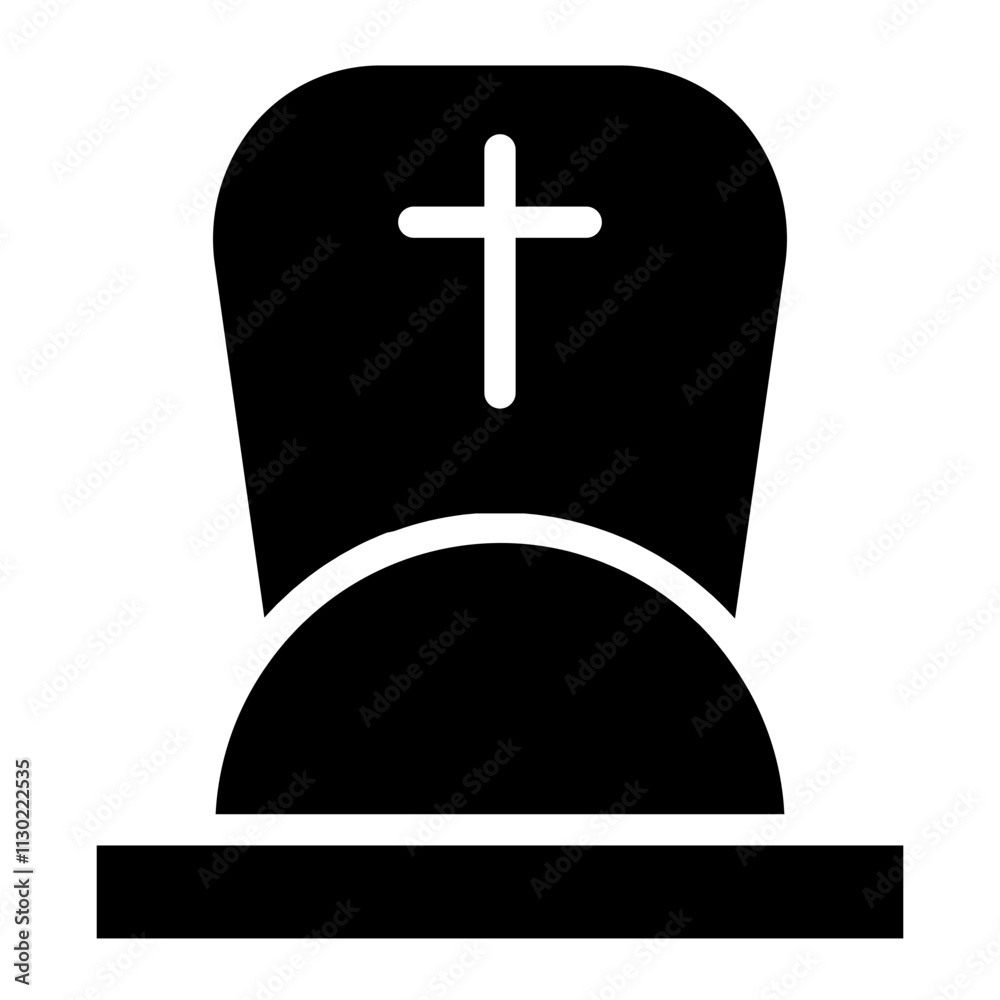 Obraz premium Cemetery Death Funeral Glyph Icon
