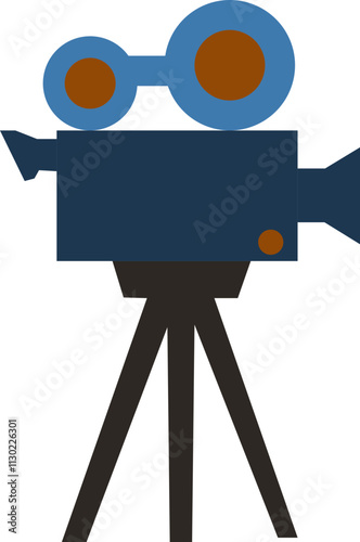 Movie Camera Flat Illustration