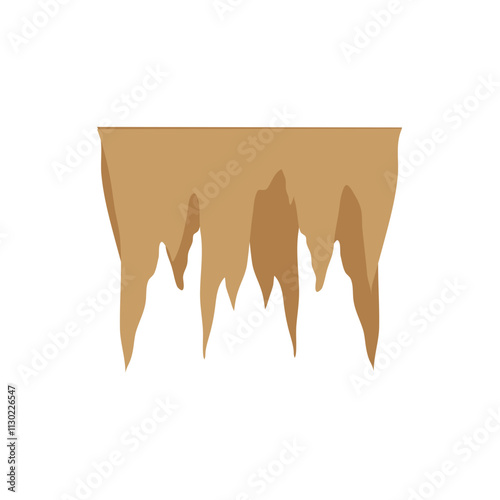 Cartoon stalactites and stalagmites, cave limestone rocks.