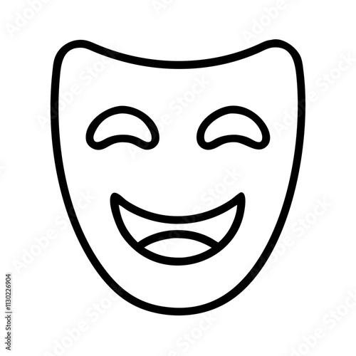 funny mask icon, fools day line art, april fools icon - simple black line art icon of funny mask, for april fools celebrations fools day vector art 