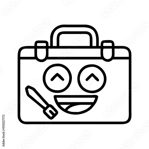 practical joke kit icon, fools day line art, april fools icon - simple black line art icon of practical joke kit, for april fools celebrations fools day vector art 
