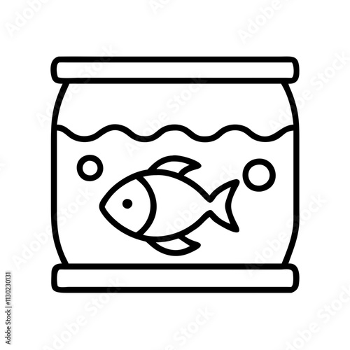 fish tank icon, pet day line art, pet day icon - simple black line art icon of fish tank, for pet day celebrations pet day vector art 