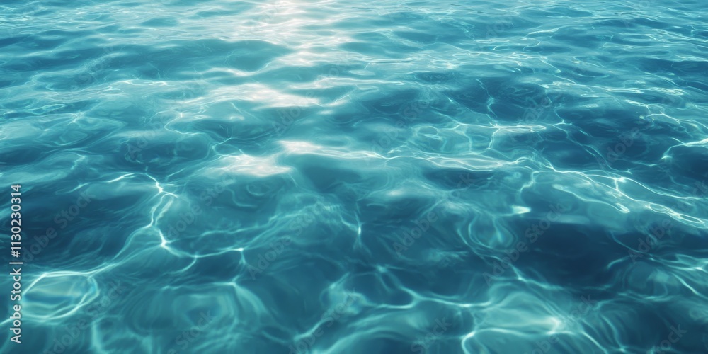 Obraz premium Pristine clean sea water surface creates a serene background, showcasing the beauty of nature. This clean sea water surface offers a calming and refreshing aesthetic perfect for various uses.