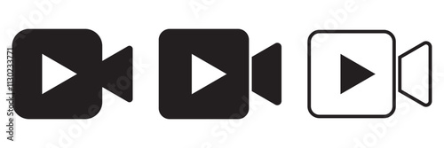 video camera icon for streaming , facetime icons video call symbol