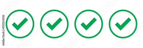 Free Download Green check mark and red cross icon set. Circle and square. Tick symbol in green color, vector illustration. - GFXLoad