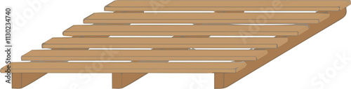 vector illustration of wooden pallet in perspective flat illustration