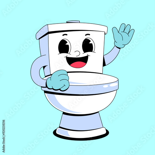 Cartoon happy water closet mascot