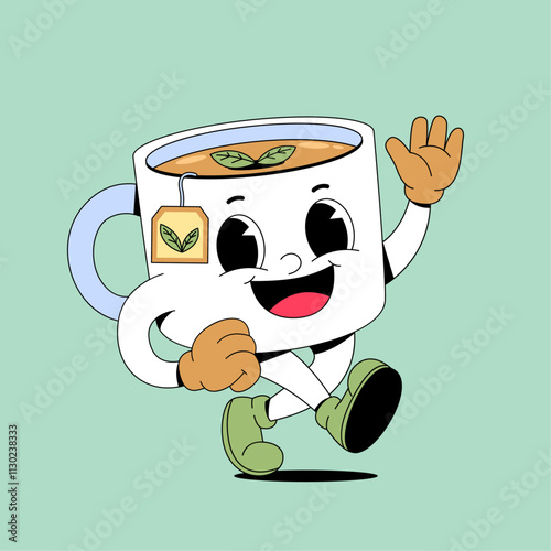 Walking tea cup mascot