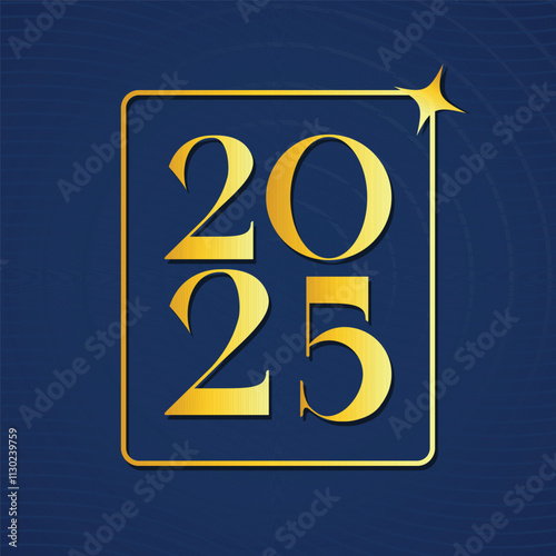 Elegant 2025 New Year typography design, perfect for greeting cards, invitations, and social media posts
