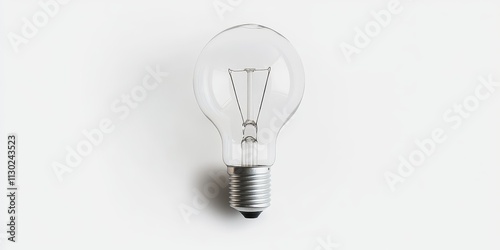 Isolated light bulb on a white background, showcasing the simplicity and elegance of the light bulb design, emphasizing the light bulb s functionality and versatility in various settings. photo