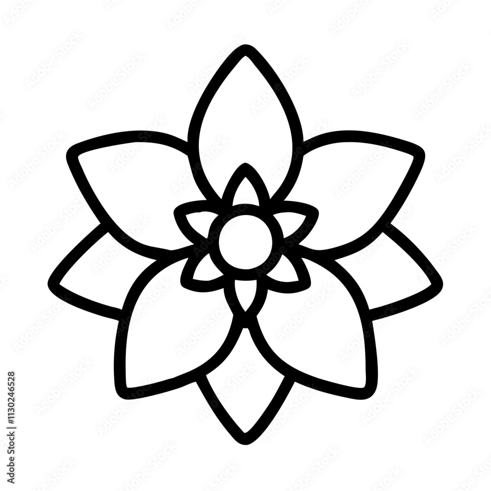 Obraz premium spring daffodil icon, easter day line art, easter day icon - simple black line art icon of spring daffodil, for easter day celebrations. easter day vector art.
