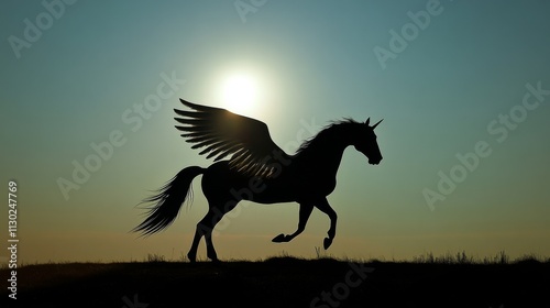 A Pegasus silhouette mythological winged horse graphic photo