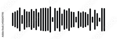 Music player sound bar. Audio speech spectrum noise collection. Sound waves of voice. Record interface. Equalizer icons with soundwave line isolated on white background in eps 10.