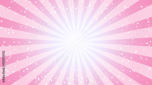 キラキラ輝くピンク色の放射線　背景イラスト