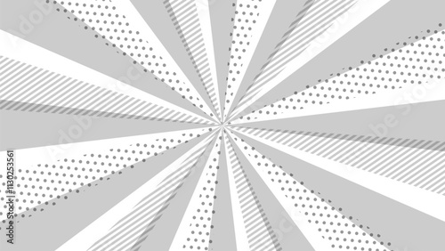ポップなモノトーンの放射線　背景イラスト