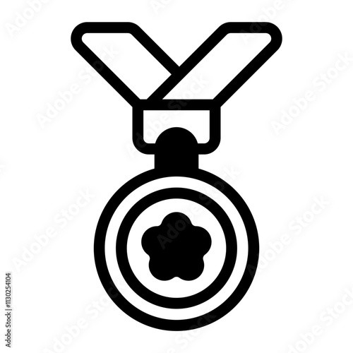 Gold Medal Glyph Icon