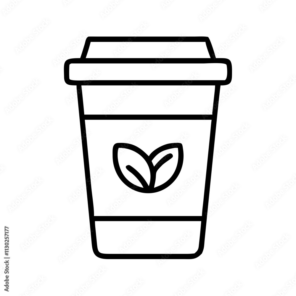 compostable cup icon, earth day line art, earth day icon - simple black line art icon of compostable cup, symbolizing earth day celebrations. earth day vector art. compostable cup icon, earth day line art, earth day icon - simple black line art icon of compostable cup, symbolizing earth day celebrations. earth day vector art.