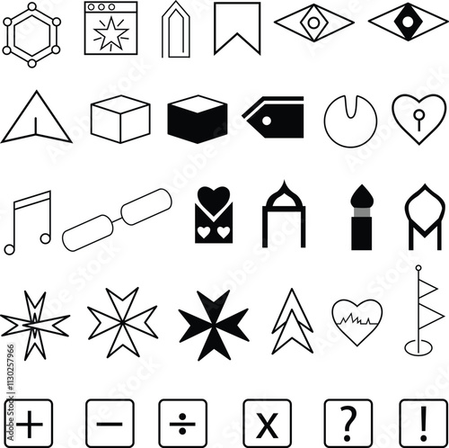 various symbol flat icons set