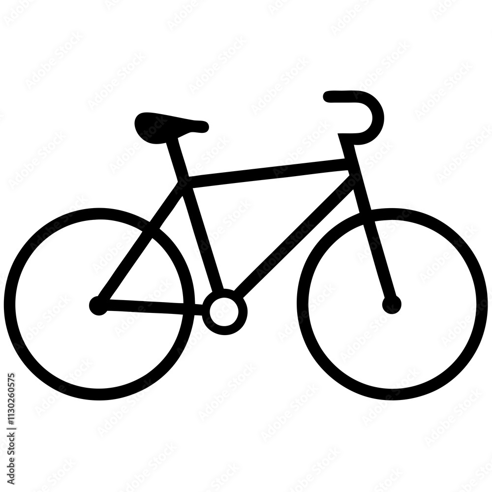 Fototapeta premium A bicycle silhouette vector icon illustration,cycle on white background.