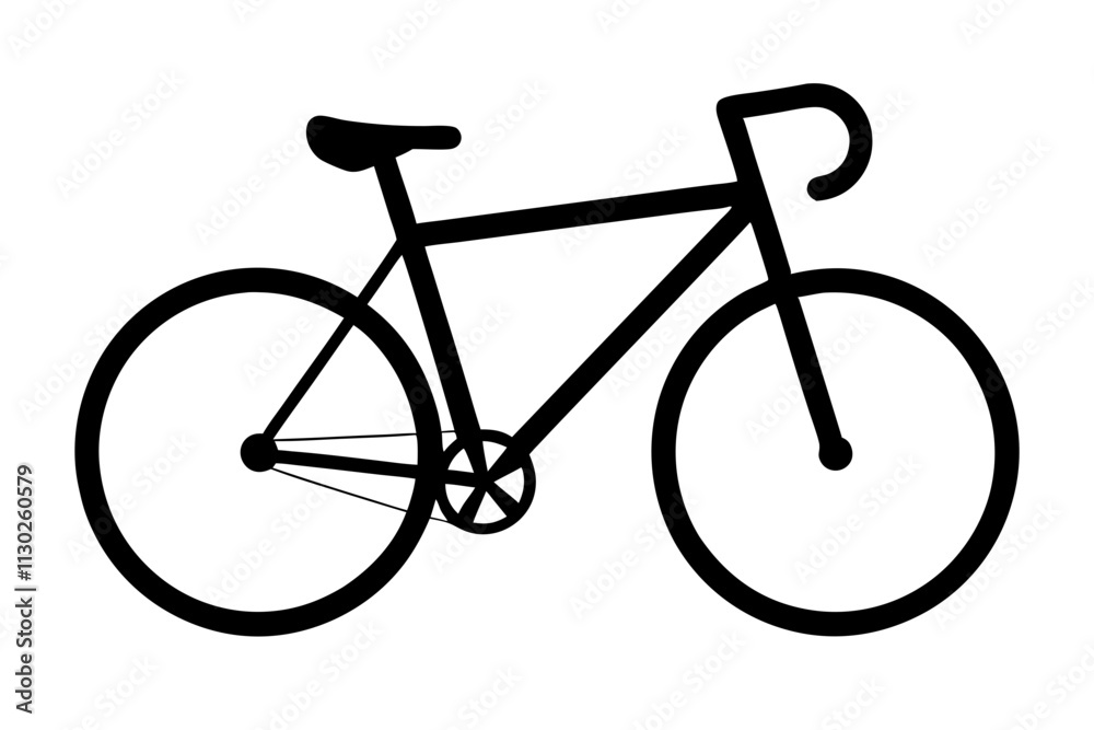 Obraz premium A bicycle silhouette vector icon illustration,cycle on white background.