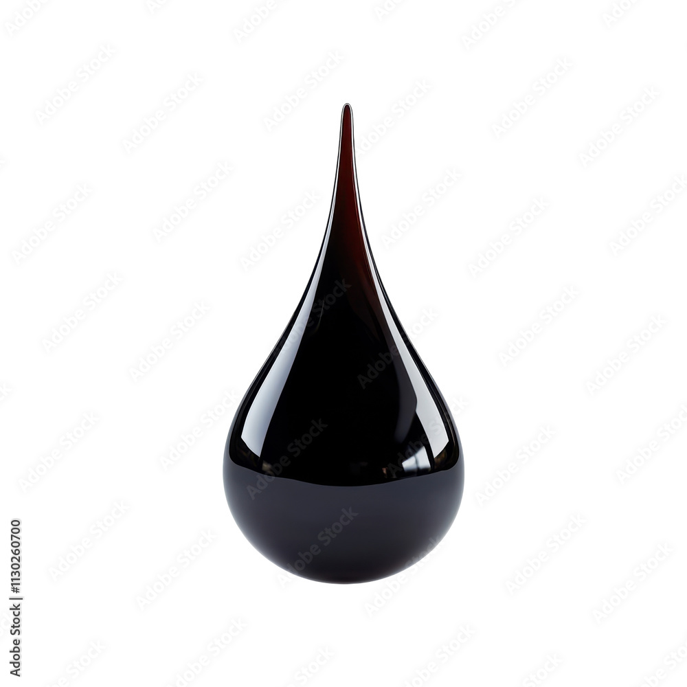 Obraz premium Elegant Oil Drop in High Definition on White Background Transparent PNG background.