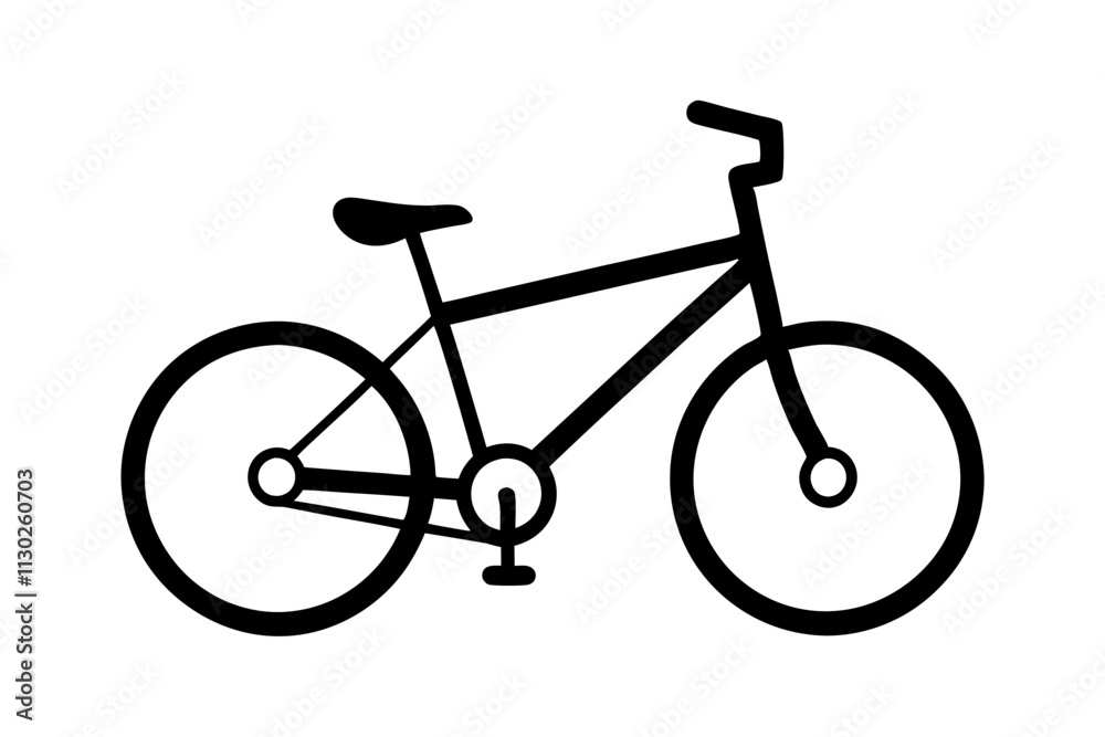 Fototapeta premium A bicycle silhouette vector icon illustration,cycle on white background.