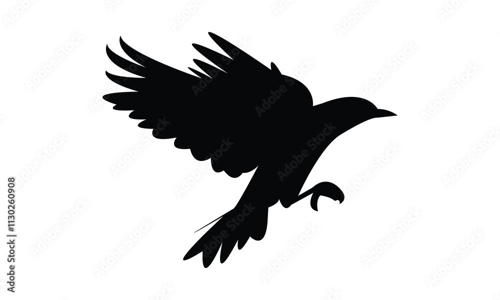 Fototapeta premium Flying Starling Bird Silhouette Design And Vector Illustration.