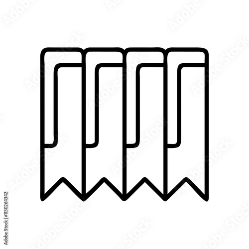 bookmark collection icon, book day line art, book day icon - simple black line art icon of bookmark collection, for book day celebrations. book day vector art.