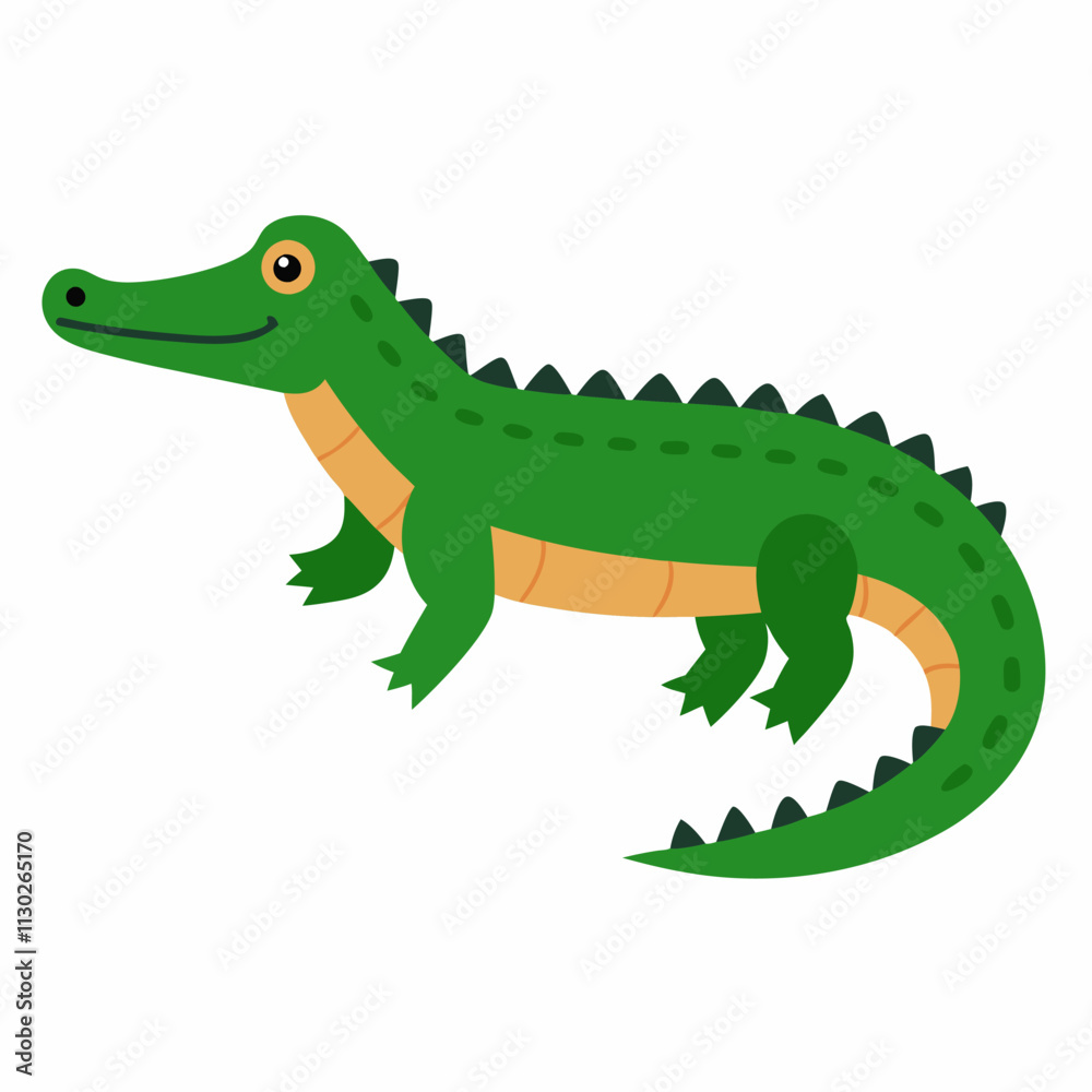 Obraz premium crocodile animal vector icon with white background