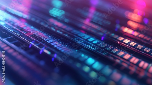 An extreme close-up of a next-generation DNA sequencing nanopore array, showing high-throughput genetic analysis capabilities, Genomics technology style photo