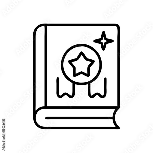 fairy tales icon, book day line art, book day icon - simple black line art icon of fairy tales, for book day celebrations. book day vector art.