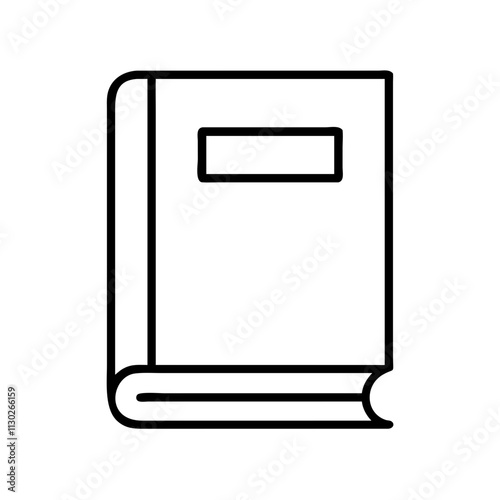 hardcover book icon, book day line art, book day icon - simple black line art icon of hardcover book, for book day celebrations. book day vector art.