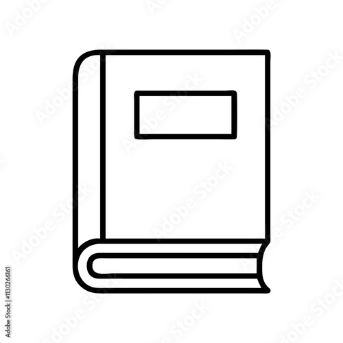 hardcover book icon, book day line art, book day icon - simple black line art icon of hardcover book, for book day celebrations. book day vector art.