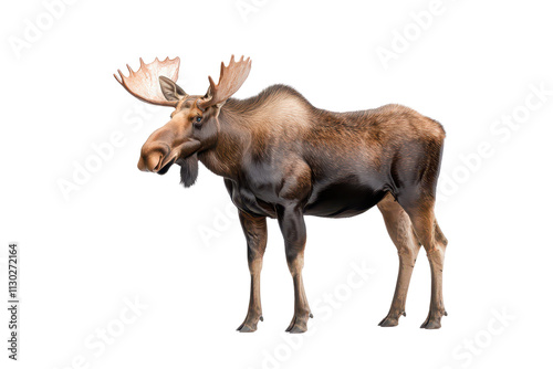 Wallpaper Mural A moose stands majestically, showcasing its large antlers and robust body, epitomizing strength and grace in nature. Torontodigital.ca