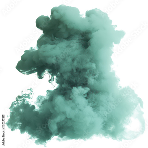 Green Smoke Splash Isolated for Background Design Transparent PNG background. photo