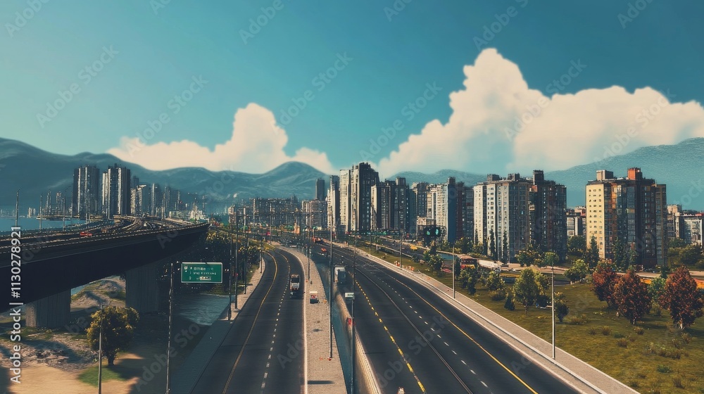 Fototapeta premium Smart City. urban landscape.