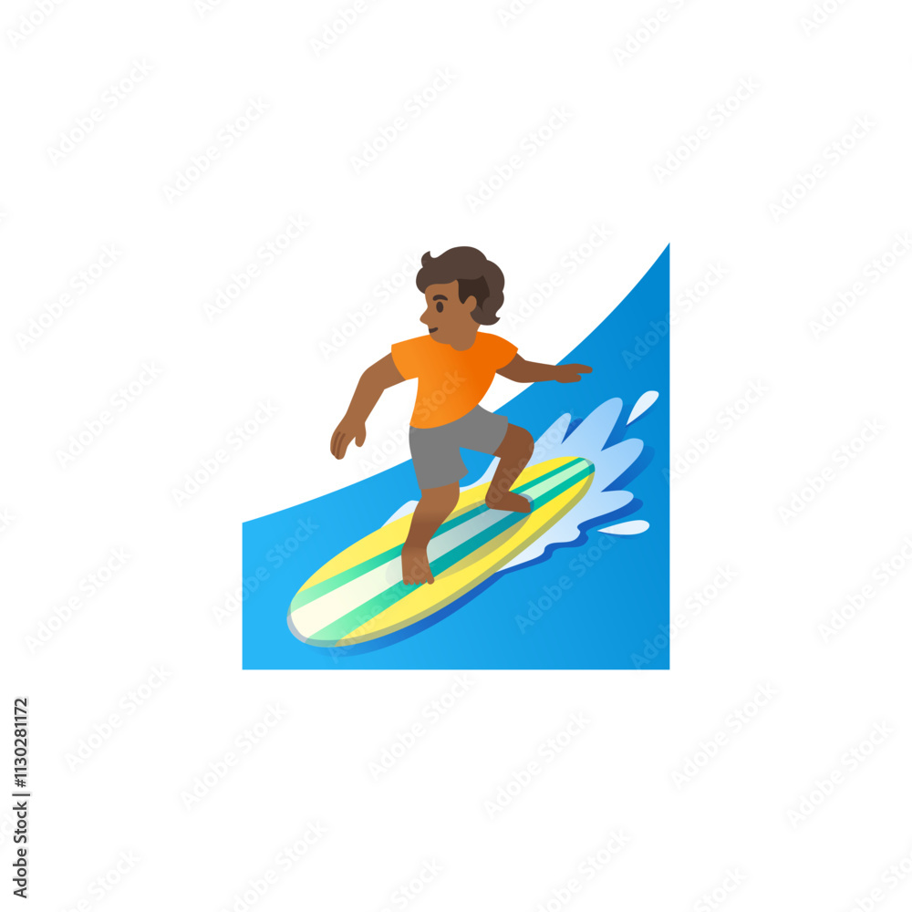 Fototapeta premium Surfer Boy Emoji 