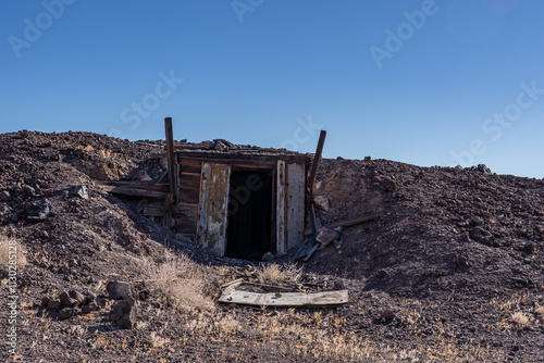 Dish Hill Crater. A cinder cone (or scoria cone) / Basalt Flow / volcano, San Bernardino County, California. Mojave Desert / Basin and Range Province. Bristol Mountains. Abandoned Mine Lands photo