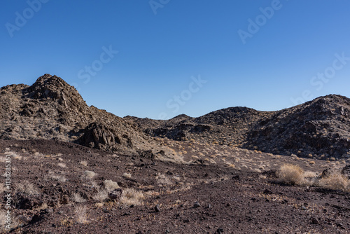 Grantic Rocks, Bristol Mountains. Dish Hill Crater. A cinder cone (or scoria cone), San Bernardino County, California. Mojave Desert / Basin and Range Province. Abandoned Mine Lands. photo