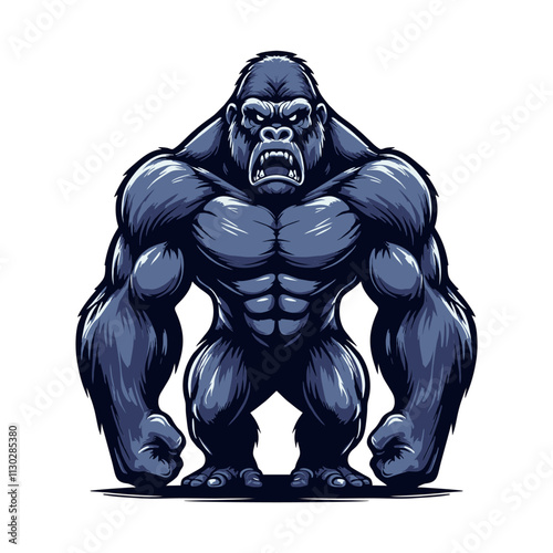 Angry gorilla kingkong illustration vector style 1.eps