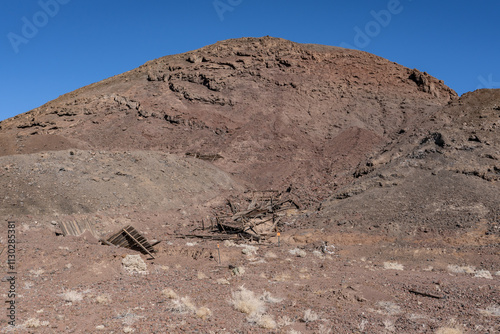 Dish Hill Crater. A cinder cone (or scoria cone) / Basalt Flow / volcano, San Bernardino County, California. Mojave Desert / Basin and Range Province. Bristol Mountains. Abandoned Mine Lands photo