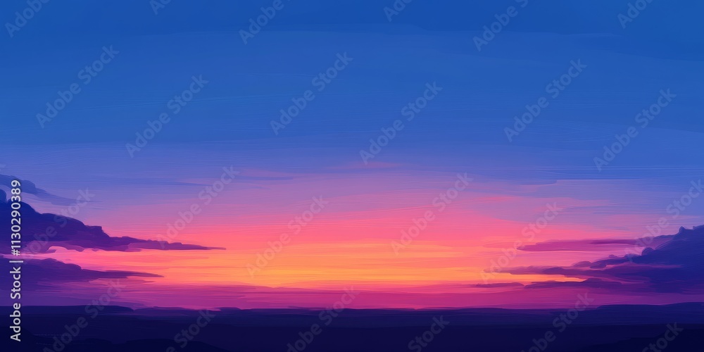 Obraz premium The stunning beauty of a gradient sky at dusk creates a captivating scene, showcasing the mesmerizing colors and transitions that highlight the unique beauty of a gradient sky at twilight.