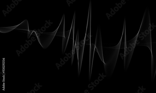 Translucent vibrant  smoke whiffs and swirls of aromatic colorful incense.Abstract smoke swirls on black background incense wisps.Abstract Smoke Art in Warm and Cool Tones.