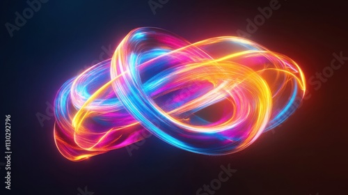 Vibrant Neon 3D Holographic Shapes with Gradients