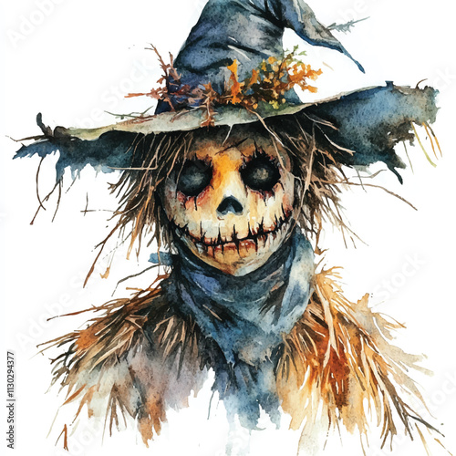 Scarecrow watercolor clipart illustration 