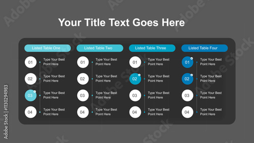 Simple accordion stylized data table layout template